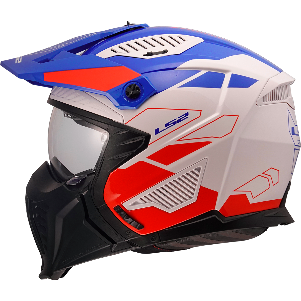 KASK LS2 OF606 DRIFTER TREK WHITE BLUE RED