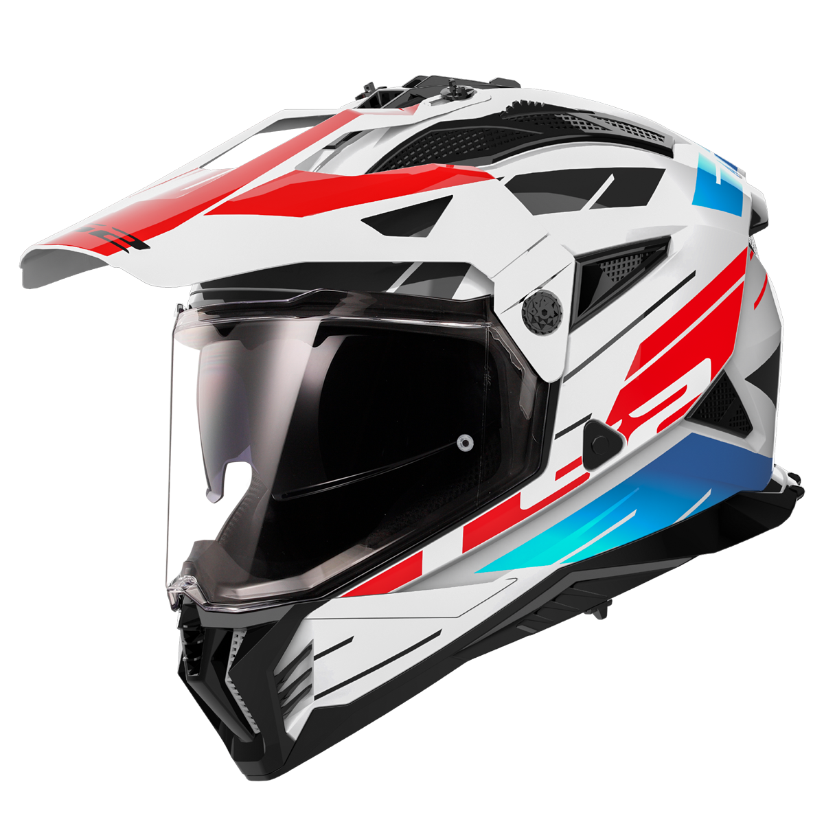 KASK LS2 MX702 PIONEER II NAMIB WHITE BLUE RED