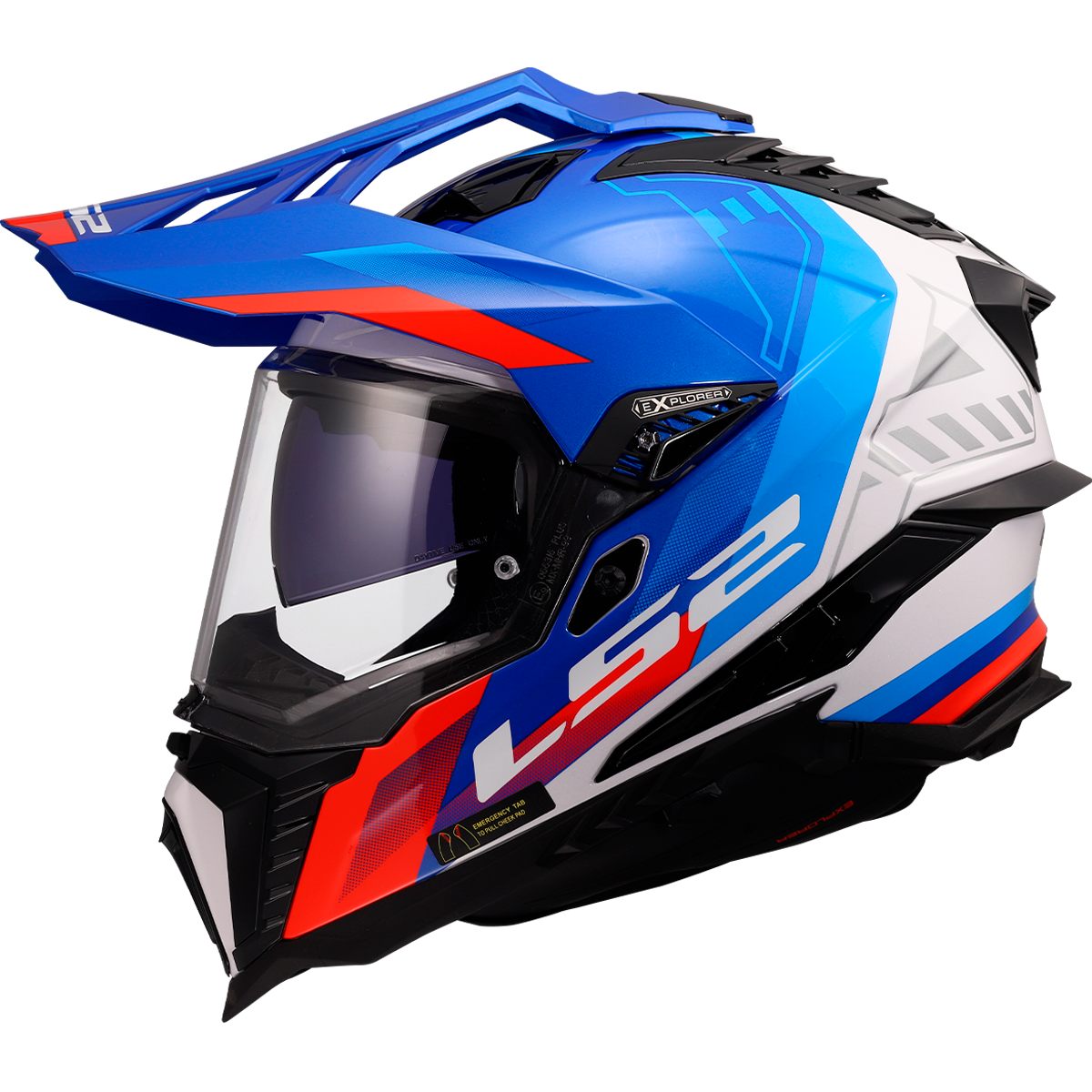 KASK LS2 MX701 EXPLORER HEXA WHITE BLUE RED
