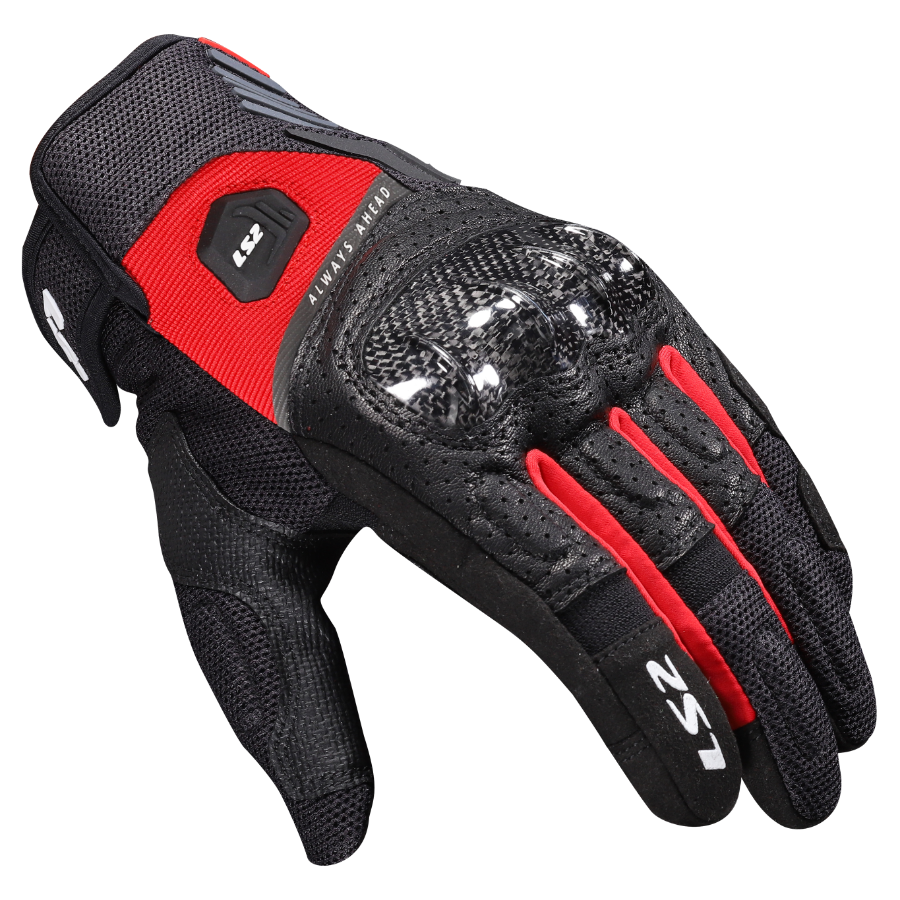 RĘKAWICE LS2 ATOM MAN BLACK RED S