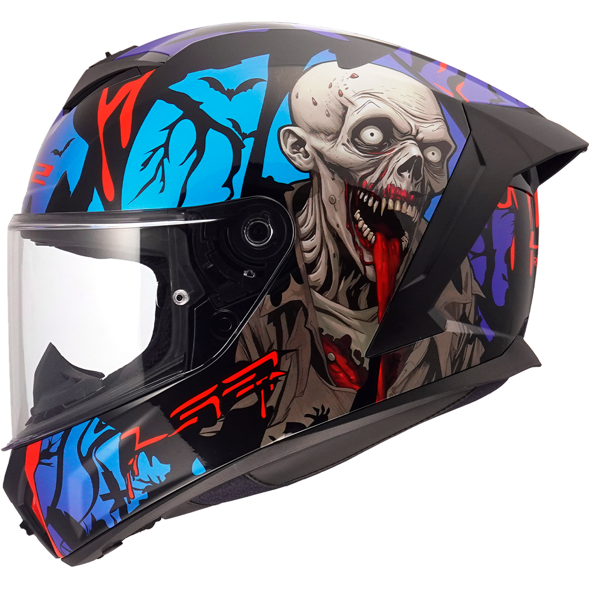 KASK LS2 FF820 RAPID III ZOMBIE II BL.RED BLUE