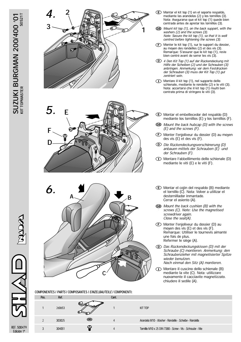 STELAŻ KUFRA TYŁ SHAD DO SUZUKI BURGMAN