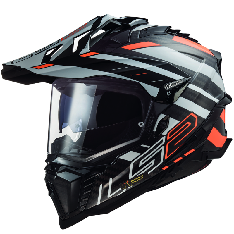 KASK LS2 MX701 EXPLORER C EDGE BLACK ORANGE 06