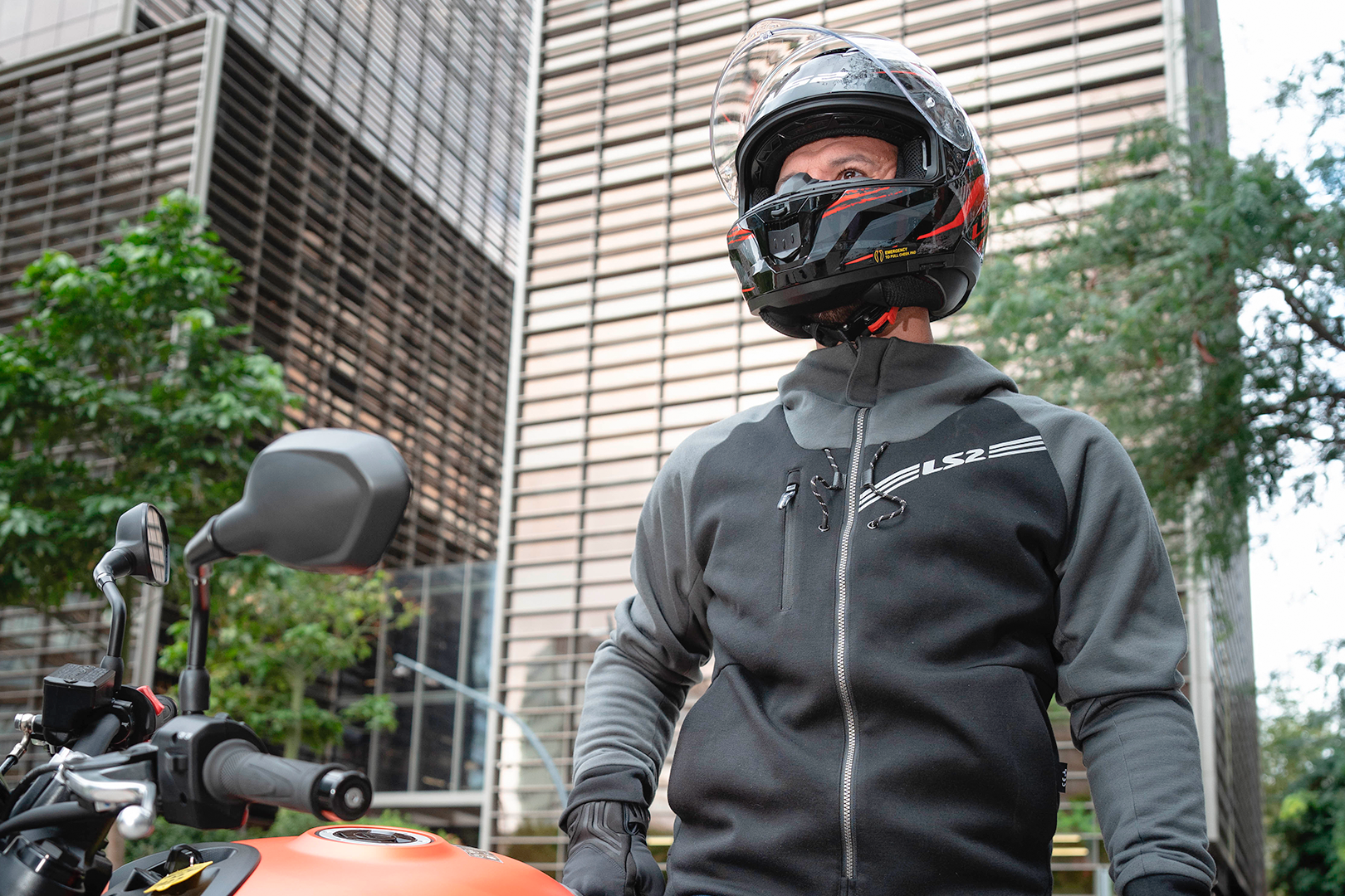 KURTKA LS2 THROTTLE MAN JACKET BLACK DARK GREY