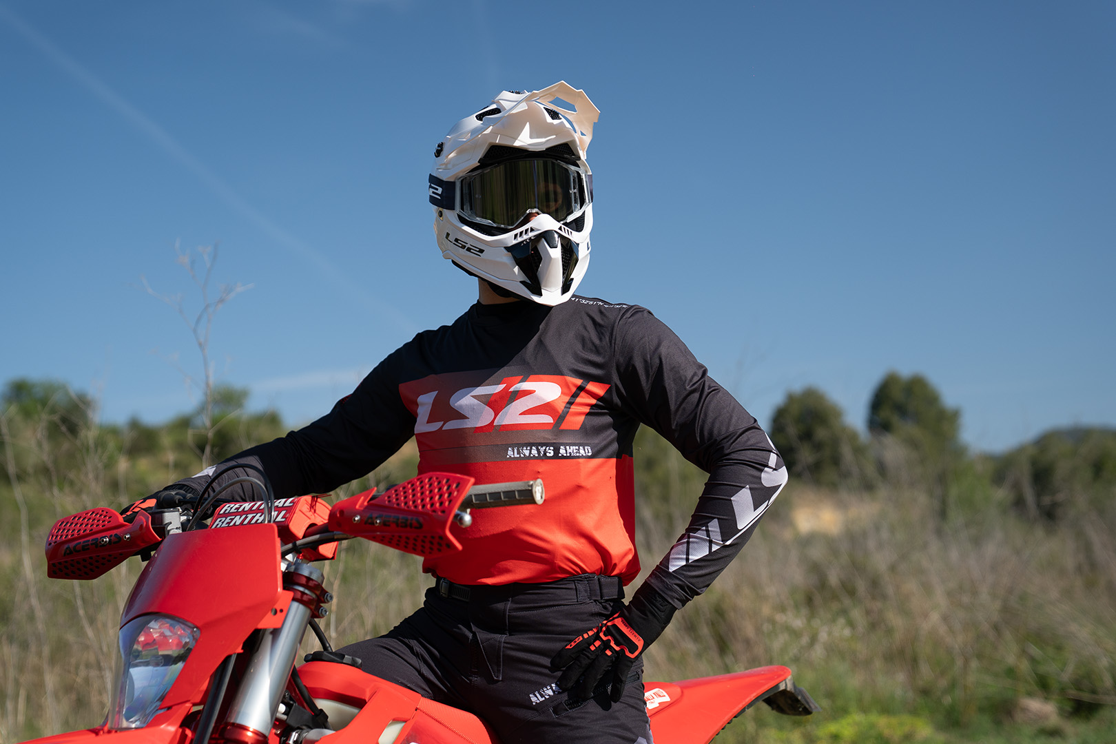 BLUZA LS2 GRAVEL BLACK RED