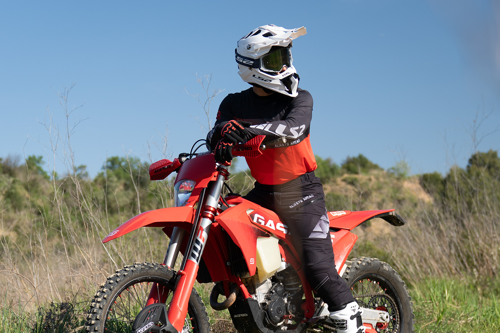 BLUZA LS2 GRAVEL BLACK RED